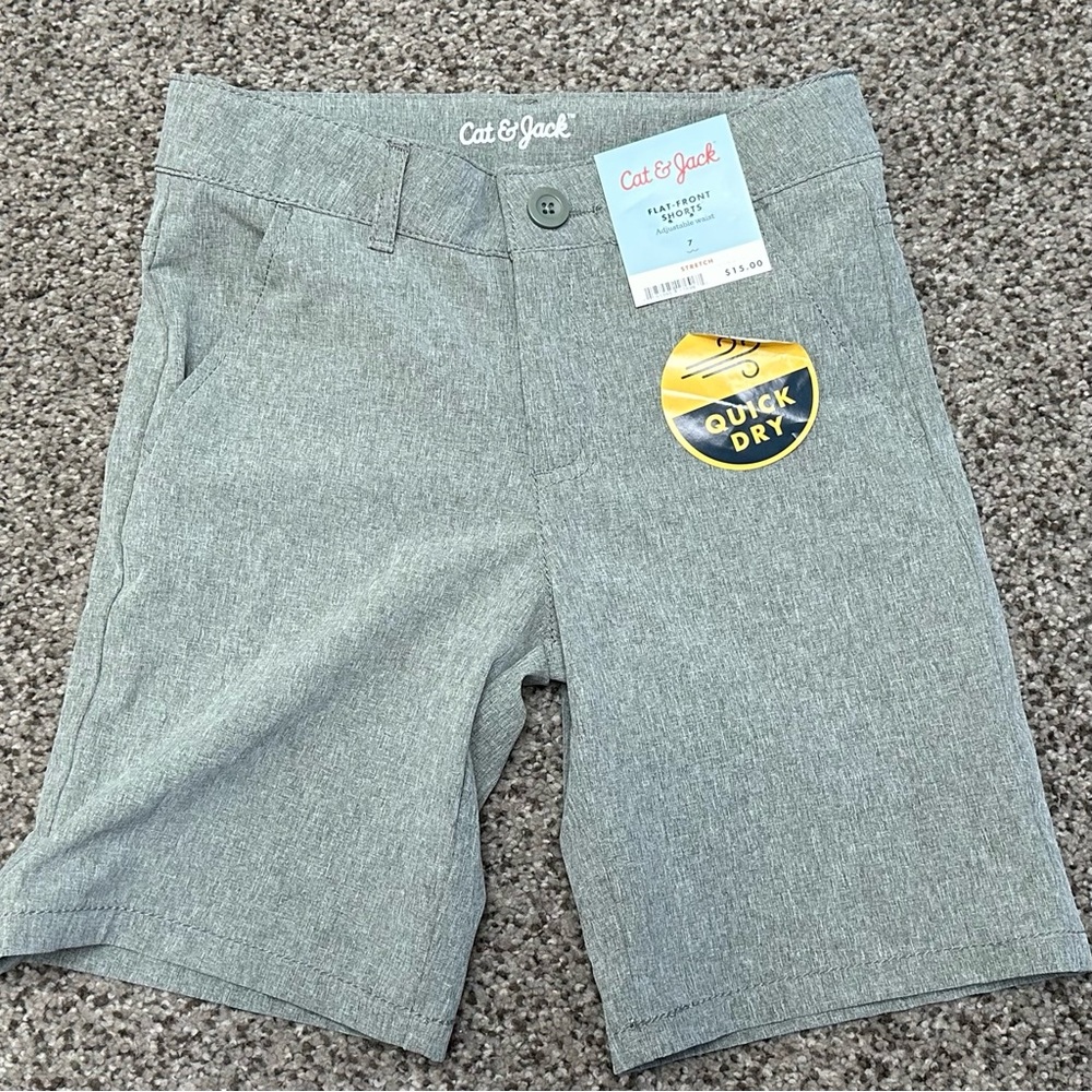 Cat & Jack Gray Flat-Front Shorts
